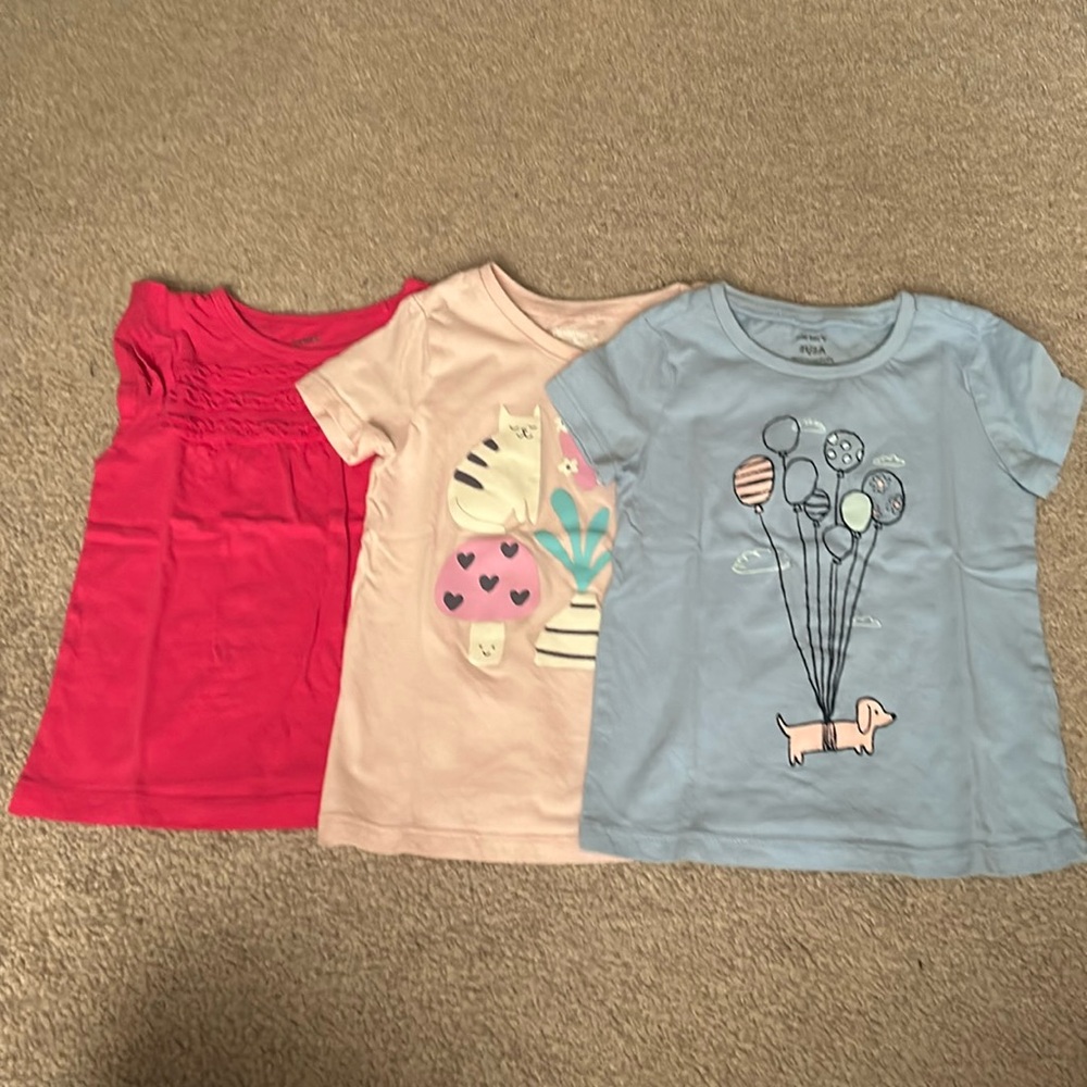 Bundle of 3 Carter’s t shirts, 2T and 24 months